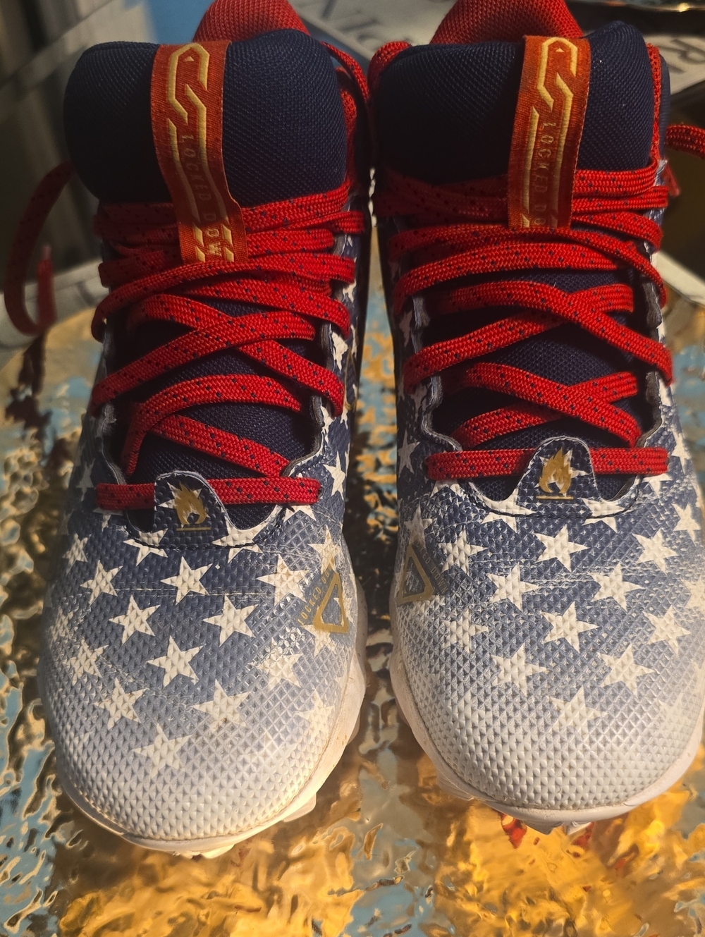 Kids Red & Blue Star-Print Athletic Shoes Under Amour